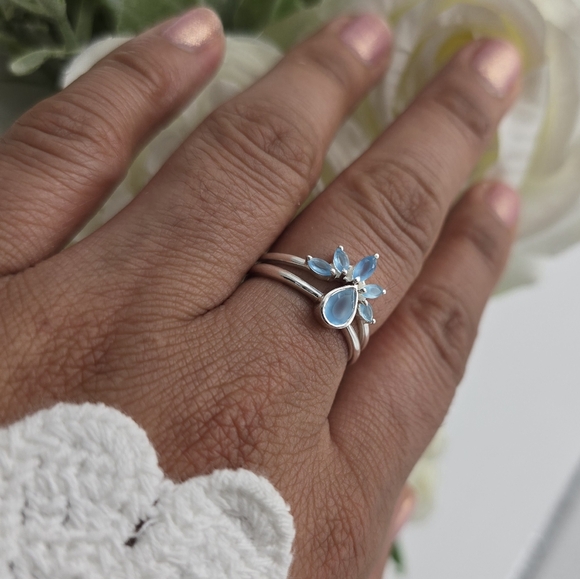 KYNDALL RING STERLING SILVER SET - Picture 3 of 14